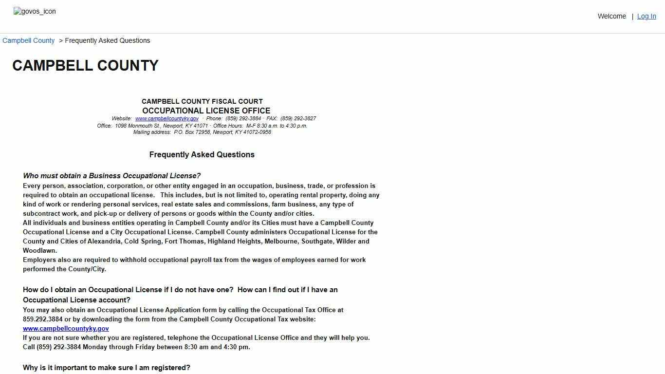 Campbell County > Frequently Asked Questions